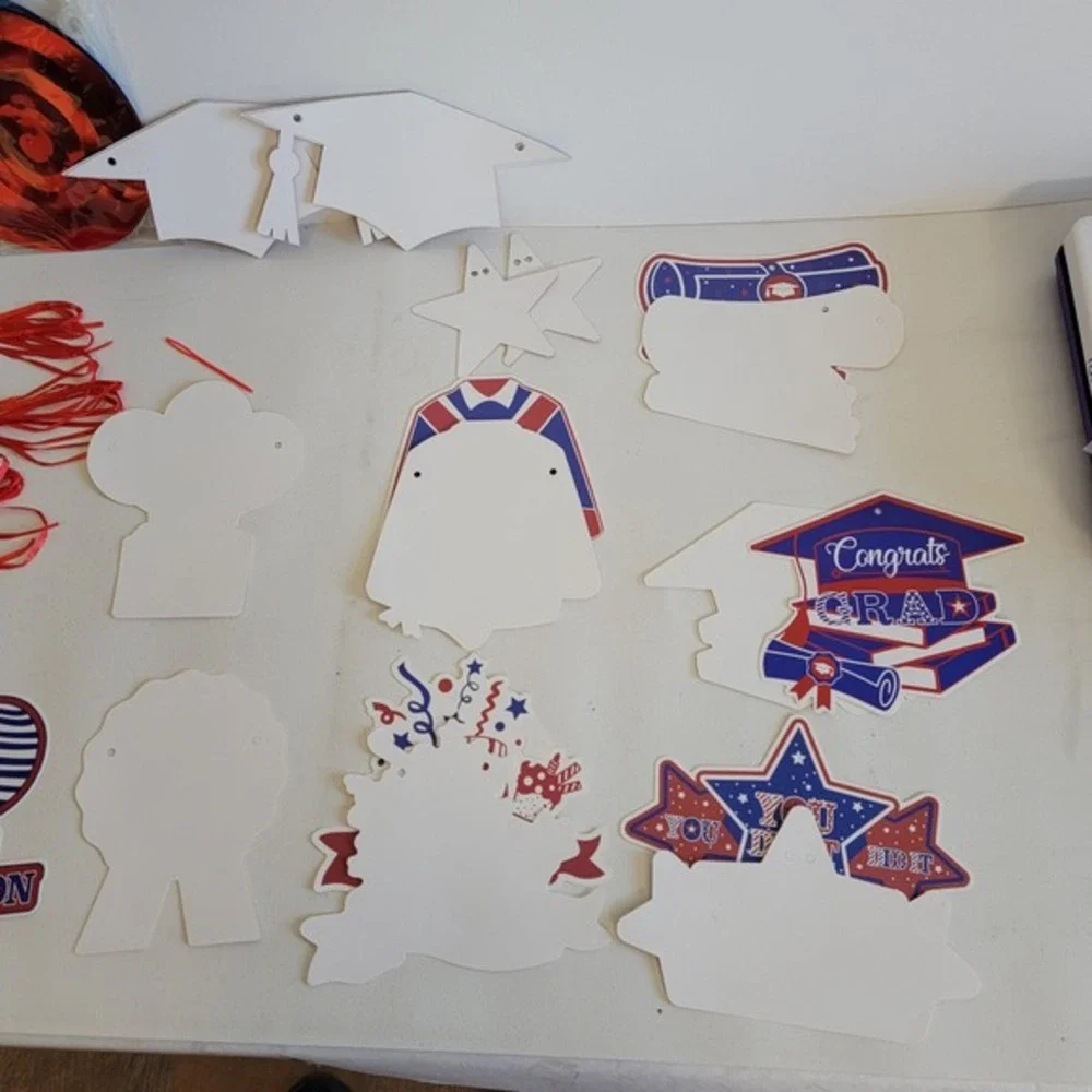 Graduation Party Decorations She Came She Saw She Mastered Banner Red‎ Blue Kit